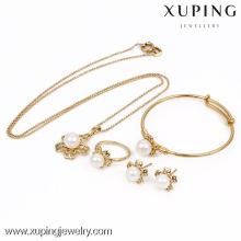 63531-Xuping gros ensembles de bijoux en perles plaqué or, bijoux de mode
